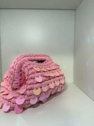 Borsa fatta a mano con paillettes