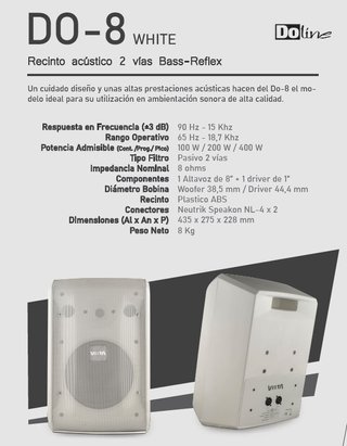 Altavoces profesionales Vieta D O 8. INMACULADOS