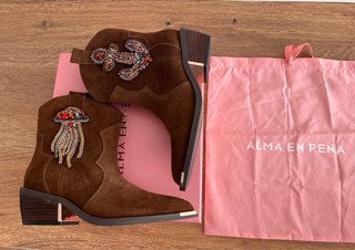 Botines Alma en Pena Piel Marrones T.39