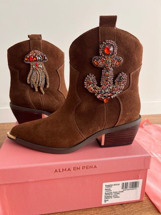 Botines Alma en Pena Piel Marrones T.39
