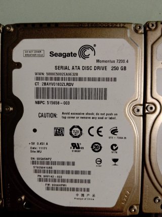 Lote 8 Discos Duros Seagate 2.5 250GB