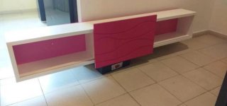 Cama nido 90/200blanca y rosa con colchón y estan