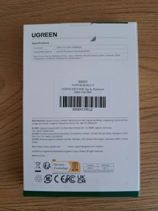 Adaptador UGREEN USB 3.0 a Gigabit Ethernet RJ45