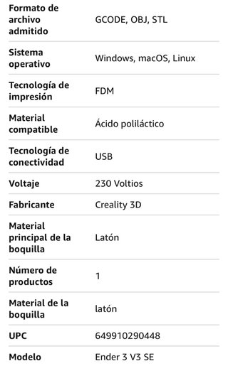 Impresora 3D Creality Ender 3 V3 SE + cabina