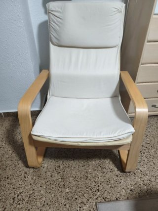 Silla hamaca balancín madera y tela