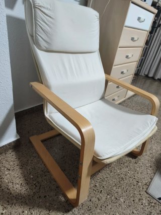 Silla hamaca balancín madera y tela