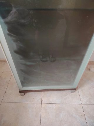 Armario Multiusos Marrón con Estantes de Cristal