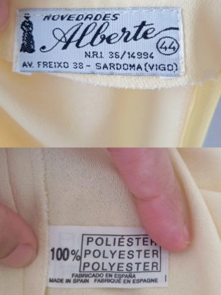 Vestido vintage color vainilla, mantequilla.