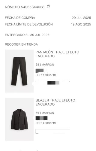 Traje Marrón hombre efecto encerado Verano 2025