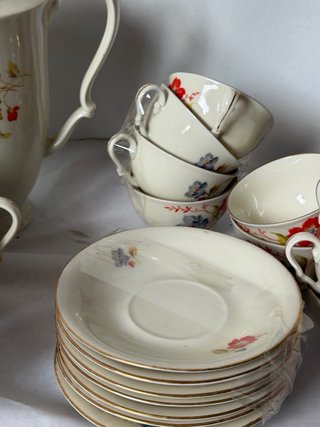 Juego de té vintage antiguo floral porcelana