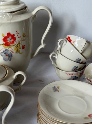 Juego de té vintage antiguo floral porcelana