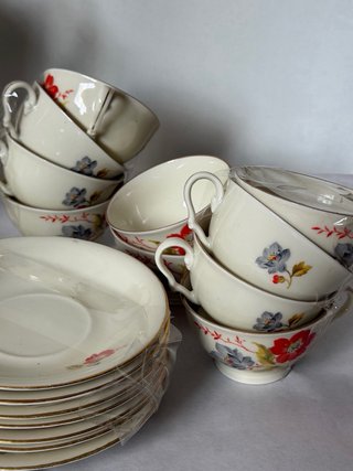 Juego de té vintage antiguo floral porcelana