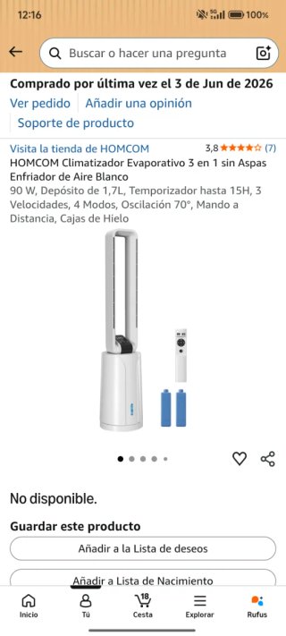 Climatizador Torre HOMCOM Blanco