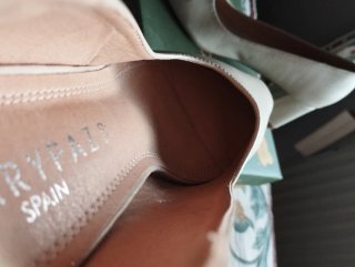 Zapatos de tacón ancho Marypaz beige