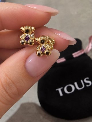 Pendientes Oso Tous Oro y Lila