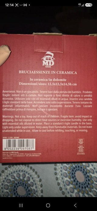 Bruciaessenze in Ceramica MD Casa