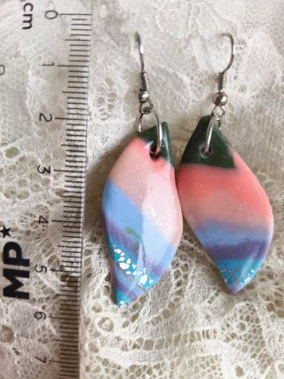 Pendientes Arcilla Polimérica Arcoíris