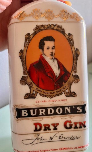 Botella Cerámica Burdon's Dry Gin Vintage