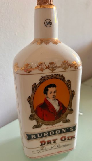 Botella Cerámica Burdon's Dry Gin Vintage