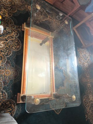 Mesa de centro cristal y espejo