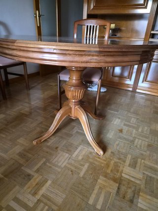 Mesa de comedor extensible de madera