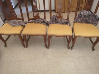 4 Sillas de Madera para Tapizar