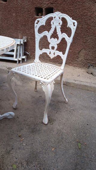 Mesa y 4 Sillas Jardín Aluminio Fundido