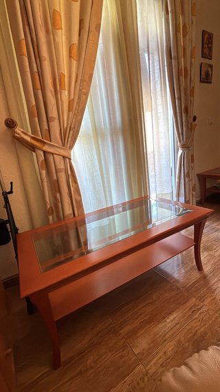 Mesa de centro madera y cristal