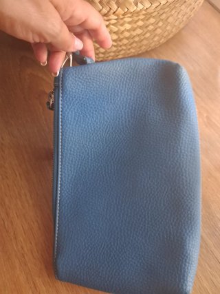 Bolso de mano piel Adolfo Dominguez azul
