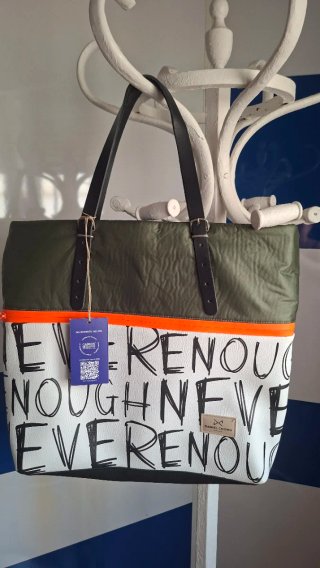 Bolso Tote Daniel Chong Verde y Blanco