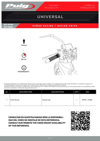 Juego de puños aluminio para moto HI-TEC EB99