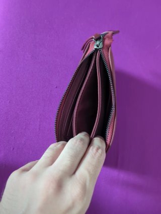 Cartera monedero mujer beige/rosa