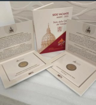 3 Monedas 2€ Vaticano 2025 Conmemorativas
