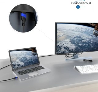 KabelDirekt – Cable DisplayPort 4K/60Hz – 5 m – inmunidad contra interferencias