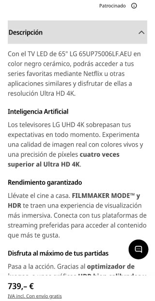 TV LG 65 Pulgadas