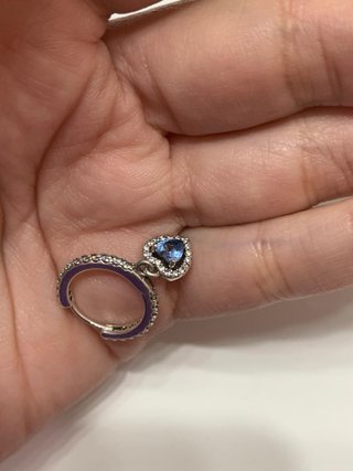 Pendientes Pandora Aro Corazón Azul Turquesa
