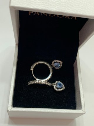 Pendientes Pandora Aro Corazón Azul Turquesa