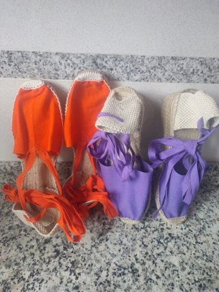 Zapatillas Esparto T-37 (Naranja y Morado)