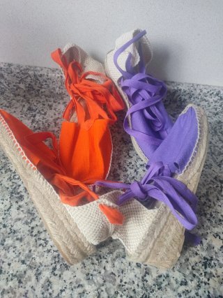 Zapatillas Esparto T-37 (Naranja y Morado)