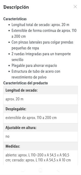 Tendedero Extensible 20m nuevo, recién comprado