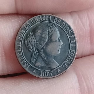 1 cto 1867 Segovia - Isabel II - Cobre