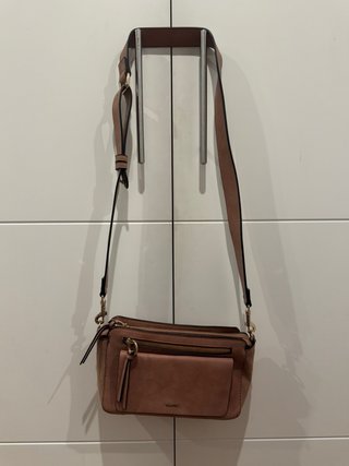 Bolso de hombro Parfois rosa y dorado