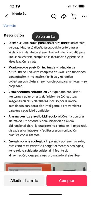 Cámara seguridad vigilancia exterior solar 2K 4G L