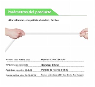 Cable fibra optica router SC/APC- SC/APC para Movistar, Vodafone, Orange, MásMóvil...
