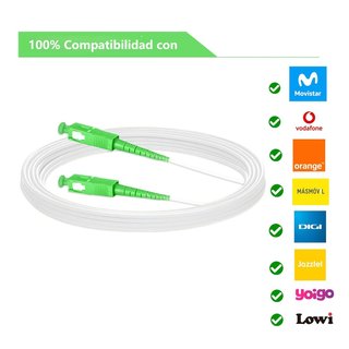 Cable fibra optica router SC/APC- SC/APC para Movistar, Vodafone, Orange, MásMóvil...
