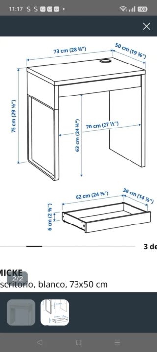 Mesa escritorio blanca de madera