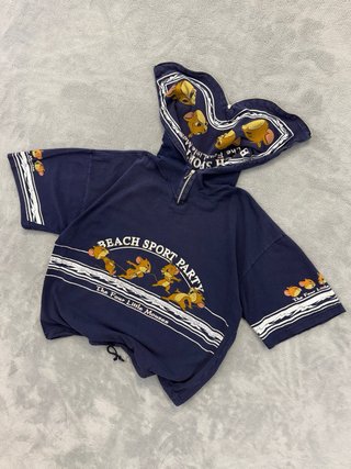 Vintage Maglietta d’Archivio con Cappuccio Zio