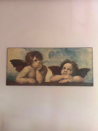 Cuadro de ángeles de madera