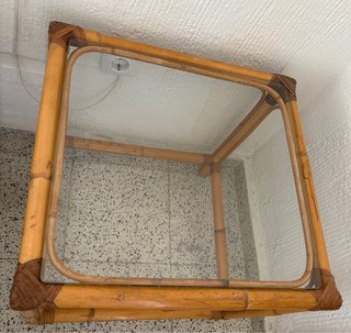 2 Mesitas Auxiliares Bambú y Cristal. Las dos 35€
