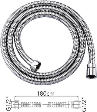 GRIFEMA G851-18 Manguera Ducha, 1.8 m, Flexo de Acero, Plata, 1.8M
